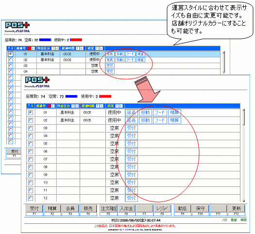 表示サイズも変更可能